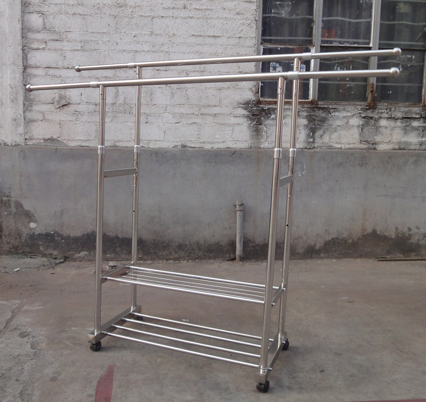 不銹鋼雙桿落地晾衣架