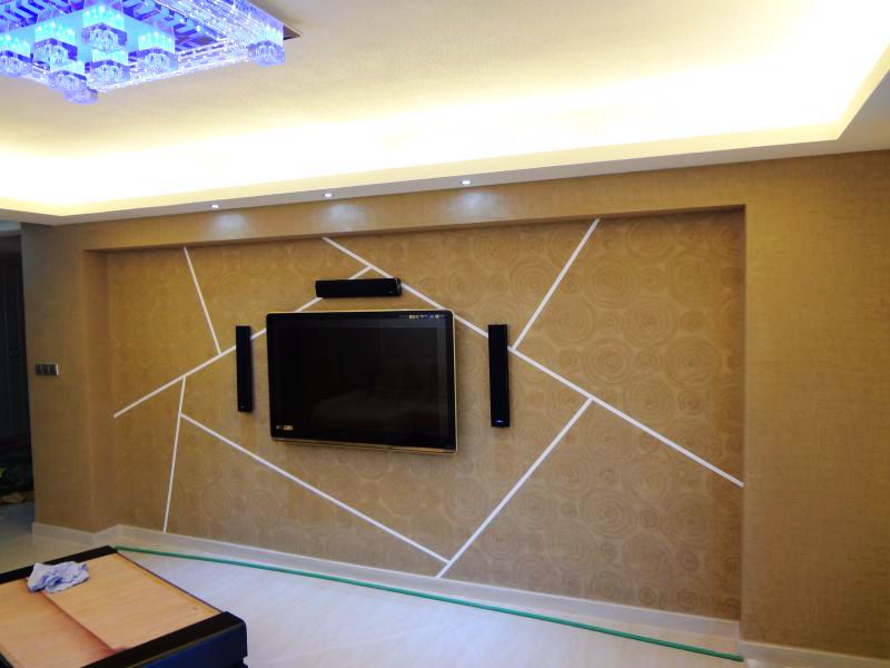 華強城硅藻泥電視背景墻效果圖